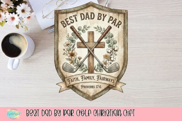 Best Dad by Par Golf Christian Gift T-Shirt Designs