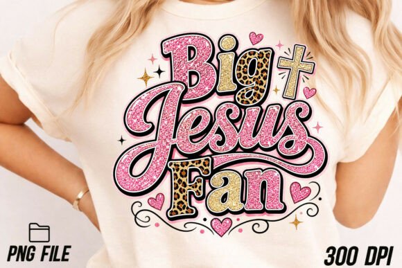 Big Jesus Fan PNG Sublimation for T-Shirt Designs