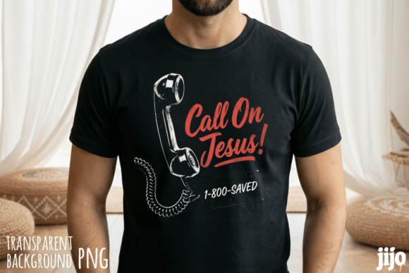 Christian Jesus Phone Call PNG T-Shirt Designs