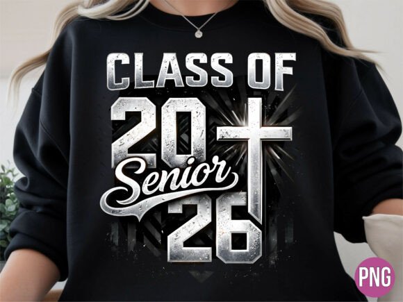 Class of 2026 Senior Cross Christian PNG T-Shirt Designs