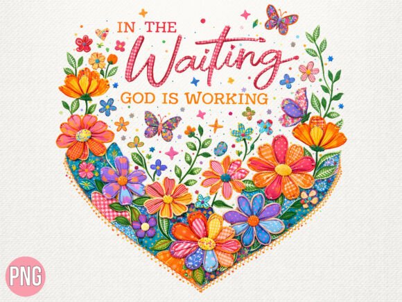 In the Waiting God Working Christian PNG T-Shirt Designs