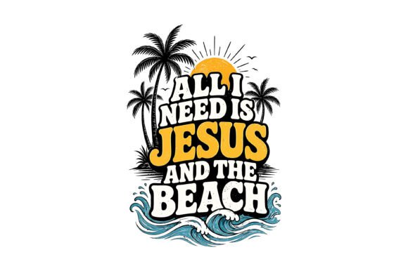 Jesus and Beach Summer Design T-Shirt Designs