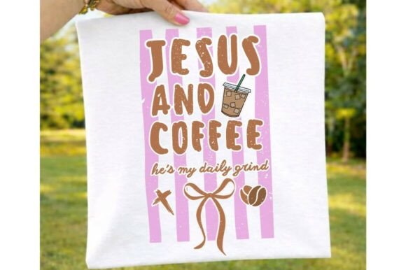 Jesus and Coffee PNG, Striped Christian