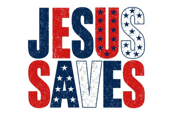 Jesus Saves Patriotic Design T-Shirt Designs