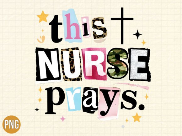 Religious Christian Nurse Prays PNG for T-Shirt Designs