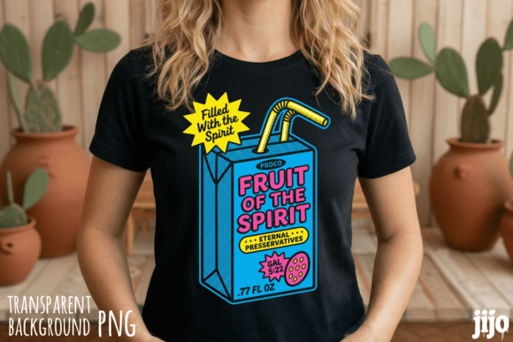 Spirit Fruit Christian Juice PNG for T-Shirt Designs