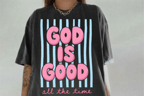 Striped God is Good PNG Preppy Christian T-Shirt Designs