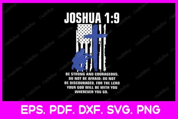 Thin Blue Line Police Christian USA Flag T-Shirt Designs