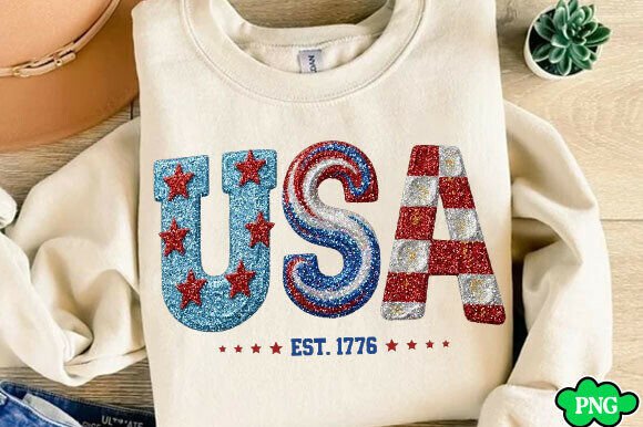 USA Floral PNG: Patriotic Christian T-Shirt Designs