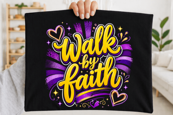 Walk by Faith PNG for T-Shirt Designs